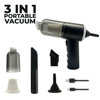 3-in-1 Portable Car Vacuum Cleaner – Powerful & Compact